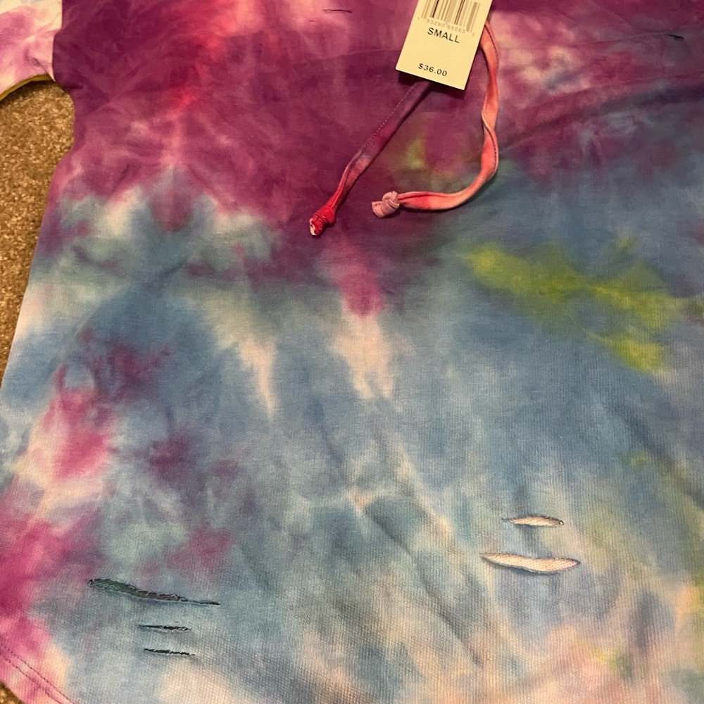Distress multi-colored hoodie - Picture 3 of 5